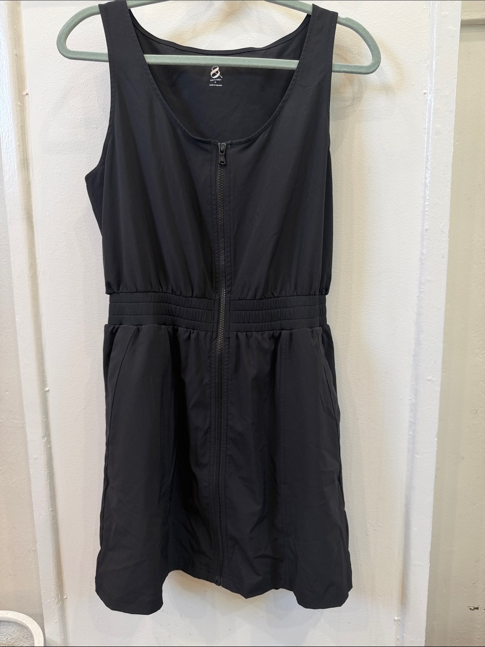 Lou & Grey Black Zip-Front Sleeveless Mini Dress
